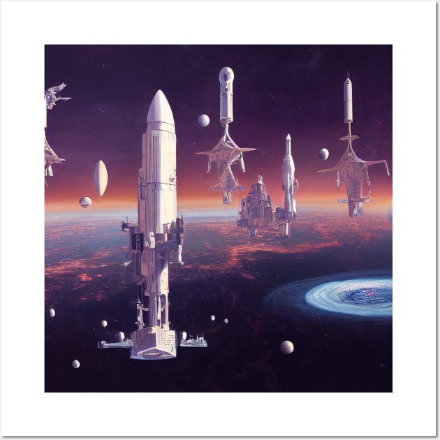 Interplanetary Spaceport Wall Art by Grassroots Green